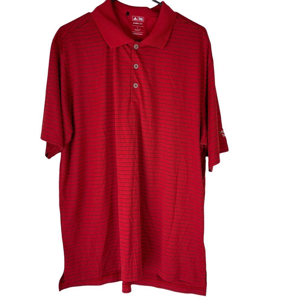 Adidas Size Large Climalite Golfing Red‎ Polo Shirt